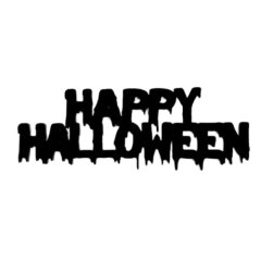 Топпер декоративный акриловый "Happy Halloween" чёрный 11х4 см Тск191