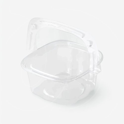 Коробка для бенто-торта с ручкой прозрачная 11х11 см дно 9х9 см 