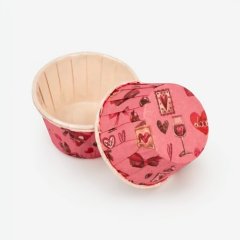 Капсула бумажная с подворотом "Любовь" D50 H40 10 шт Б-86	