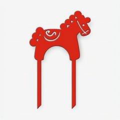 Топпер декоративный акриловый "Лошадка" Красная 6 см ТСК446