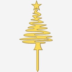 Топпер декоративный акриловый "Ёлка" Золото 9х20 см ТСК398, 359 ₽ Топпер декоративный акриловый "Ёлка" Золото 9х20 см ТСК398