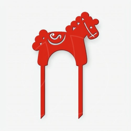 Топпер декоративный акриловый "Лошадка" Красная 9 см ТСК447