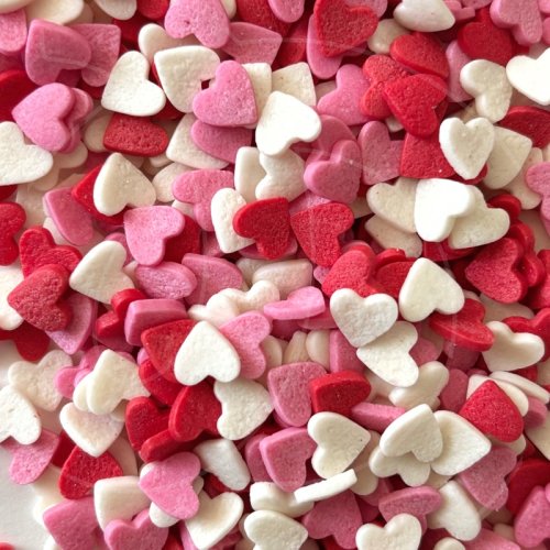 Посыпка кондитерская сердечки мини "Красно-бело-розовые" 50 г tp16021	