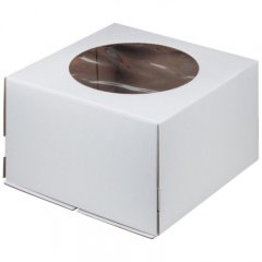 Коробка для торта с окном Белый 24х24х24 см 018800