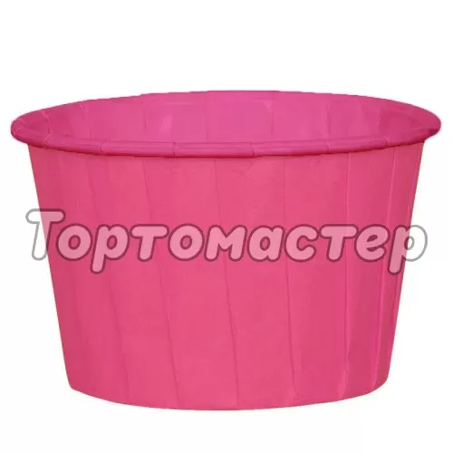 Капсула бумажная с подворотом Ярко-розовая D50 H40 10 шт 36675