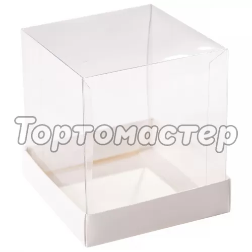 Коробка для торта с прозрачной крышкой 18х18х16 см ку-695