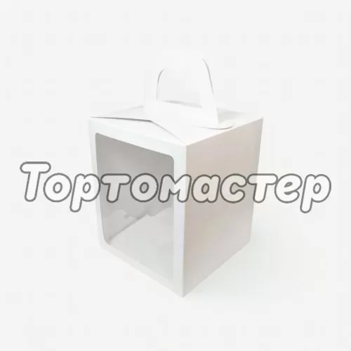 Коробка для кулича белая 15х15х18 см КУ-544    КУ-00544