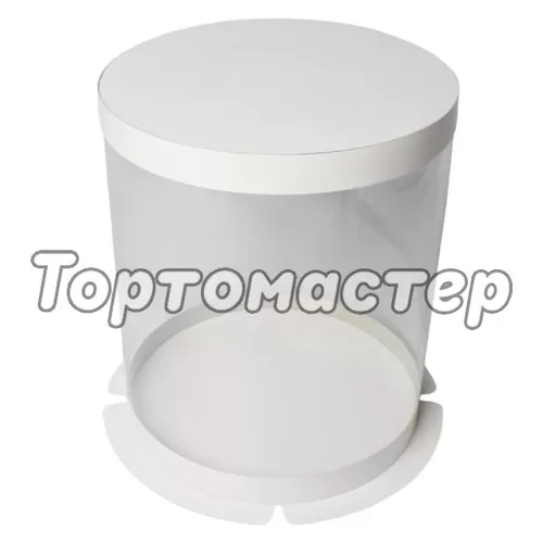 Коробка для торта тубус белая D30 H25 см 